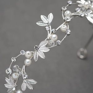 Silver, Crystal and Pearl Flower and Leaf Crown